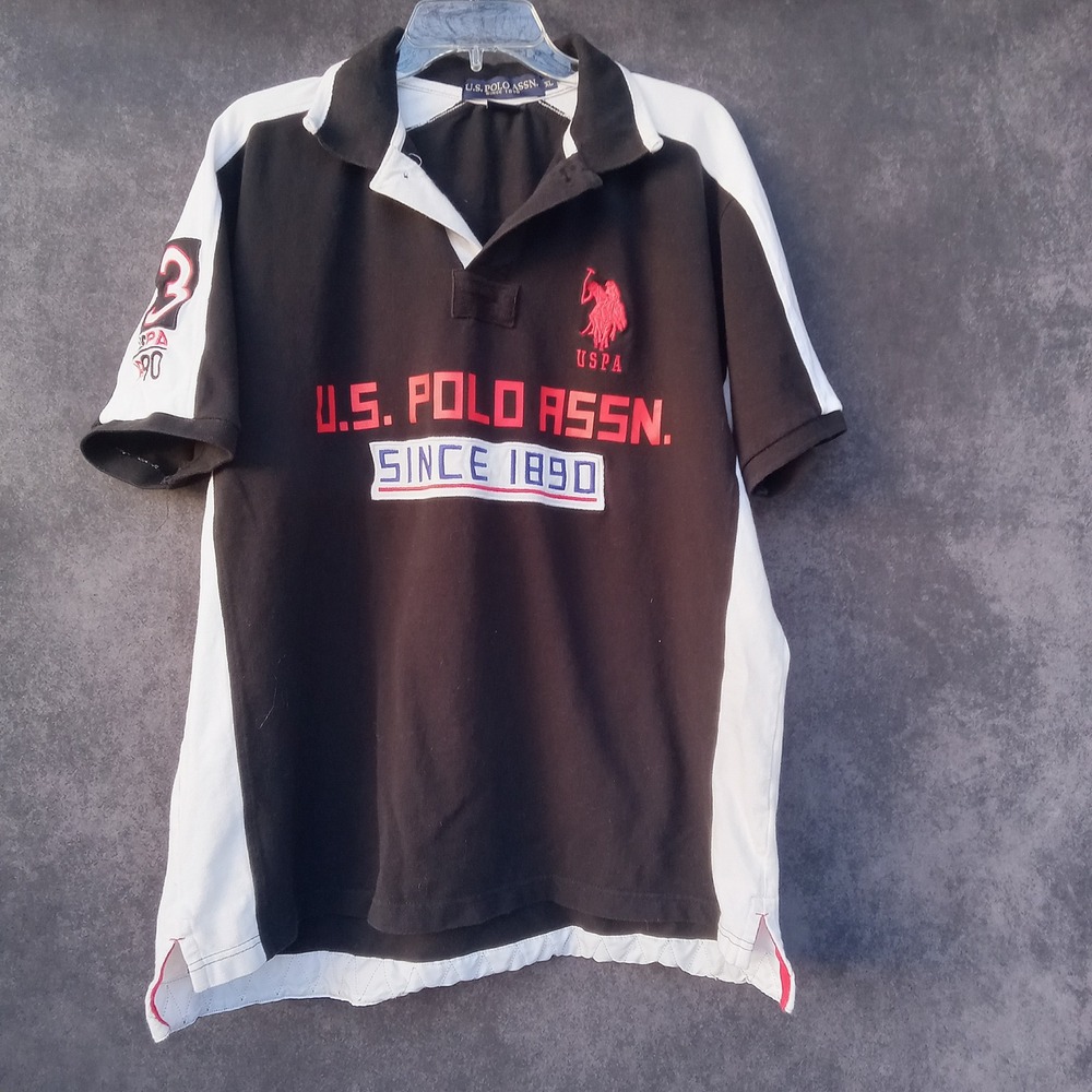 US Polo‎ Assn. Mens Rugby Polo Blokecore Preppy Shirt Embroidered Pony Size XL